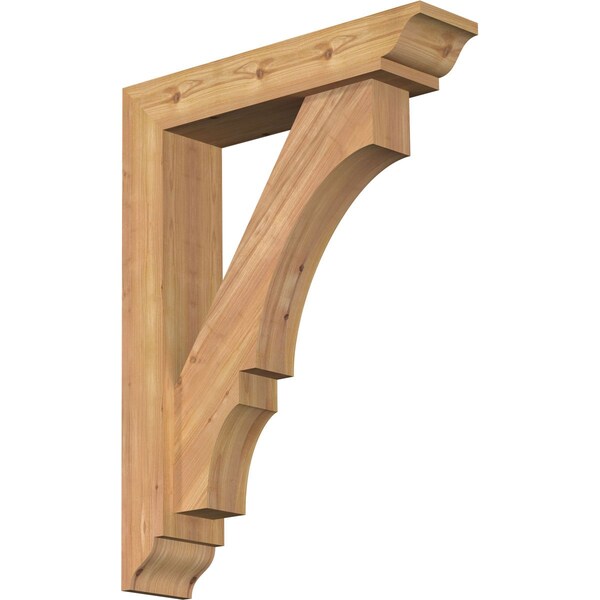 Ekena Millwork Balboa Traditional Smooth Bracket w/ Offset Brace, Western Red Cedar, 5 1/2"W x 24"D x 32"H BKT0604X24X32BOA01SWR - main